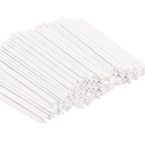 100 palitos de papel blanco para tartas, palitos con ventosa para chocolate, caramelos, piruletas, cajas fuertes, palillos de comida