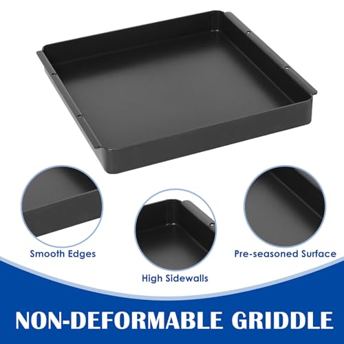 SafBbcue Woodfire Outdoor Griddle Pan for Ninja Woodfire OO100 Series Pizza Oven Accessories, Ninja Woodfire 8-in-1 Outdoor Oven Accessories Ninja Pizza Oven XSKOCTPN Non-Stick Griddle Plate 12\" x 12\"