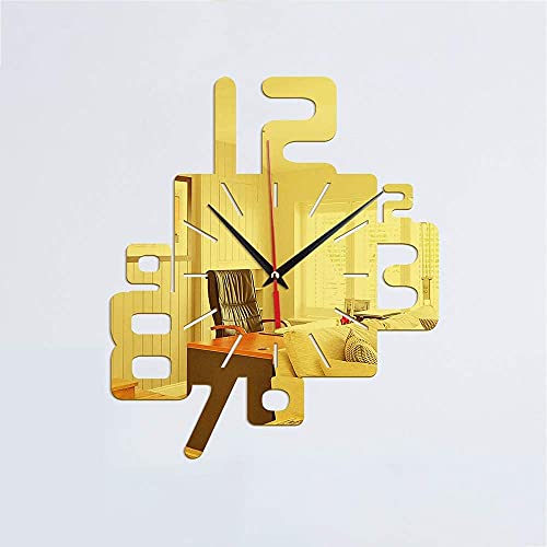 Horloge 3D Miroir Acrylique pour Décoration Moderne de Salon