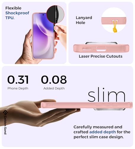 Image of Golden Sand TPU+PC Anti-Scratch Shockproof Sleek Hybrid Armor Back Cover Case Compatible with Vivo X300 5G | Translucent Anti-Yellow Military-Grade Drop Protection Cover (Summit Pink)