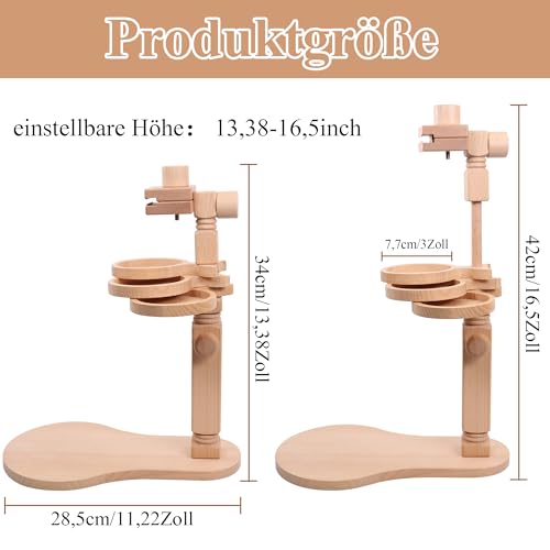 Stickrahmen Halterung, Stickereiständer mit Zwischenablage, Kreuzstich Rahmen aus Holz für Handarbeiten, Freihändiger Stickrahmenständer für Kunsthandwerk, Nähprojekte