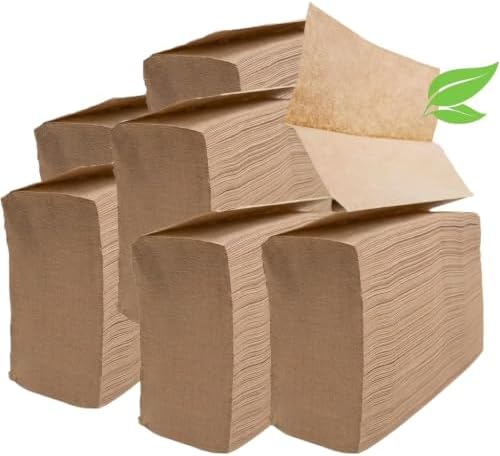 Unbleached Brown Organic Z-Fold Paper Towels 1250 ct | 100% Post-Consumer Waste, Bulk Sustainable Multifold Towels | Recycled Paper Towels for Practical Use image 2