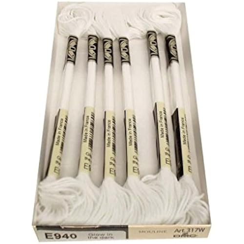 DMC Light Effects Embroidery Floss - 8.7yd - Glow in The Dark (E940) - 6/Pkg (Glow in The Dark (E940))