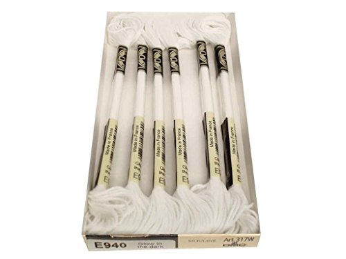 DMC Light Effects Embroidery Floss - 8.7yd - Glow in The Dark (E940) - 6/Pkg (Glow in The Dark (E940))