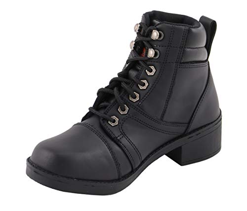 Milwaukee Leather Mbk9285 Boys Black Lace-Up Biker Style Boots - 1.5 #TOP3