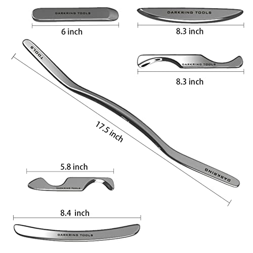 Darkring Muscle Scraper Tool Set (6-Piece) For Deep Tissue Massage Gua Sha Stainless Steel Fascial Release Tool Soft Tissue Mobilization Tool Set (Storage Bag) #TOP4