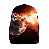 WalfiaA Cartable de mode Planet Laptop Backpack Cartables de mode pour garçons et filles, sacs à dos pour adultes et adolescents （40x28x16cm） 3D cool school bag