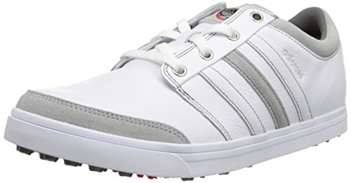 adidas Men's Adicross Gripmore Golf Shoe,Running White/Running White/Light Scarlet ,10 M US