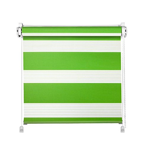 Clever-Kauf-24 Klemmfix Click 3 in 1 Doppelrollo grün | Duorollo auch für Wand- und Deckenmontage | fertig vormontiert für einfache Montage (85x150cm (Stoffbreite 81))