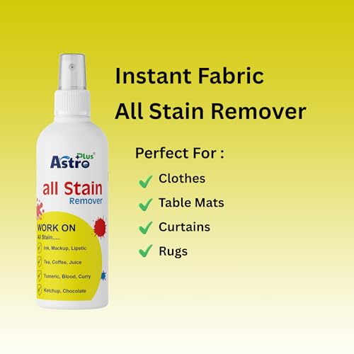 Image of Astro Plus+ 100ML Stain Remover Spray for Clothes | Suitable for All Fabrics | Toxin-free Easy to Carry | Eco-friendl Clean Grease All color Stain Remover Fabric, Carpets, Linens, Laundry
