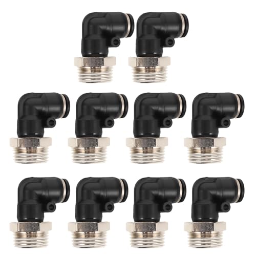 Conectores de codo neumáticos de 10 piezas con rosca para compresor de aire 2