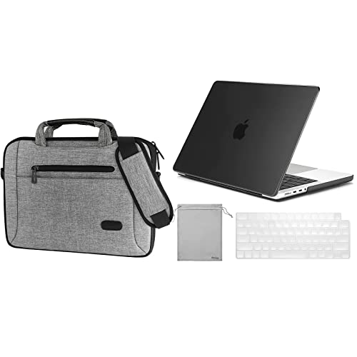 Procase 14-15.6 Inch Laptop Bag Messenger Shoulder Bag Briefcase Sleeve Case Bundle With Macbook Pro 16 Inch Case 2021 Model A2485 With M1 Pro/ M1 Max Chip & Touch Id #TOP4