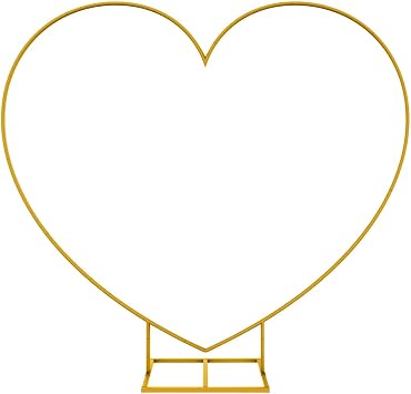 LANGXUN Large Heart Shaped Balloon Arch Stand, Gold