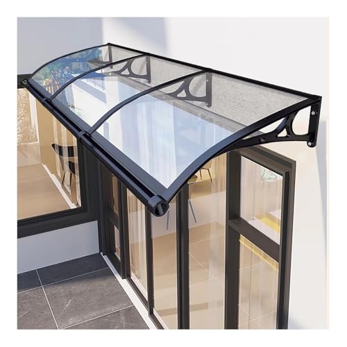 ZLSXAOASP Garden Canopy Patio Porch Awning，Uv Protection Front Door Canopy，Invisible Window Rain Shelter，Front Outdoor Awning Sun Shelter，Large Sink Design, Fast Drainage.(150cm/59in*160cm