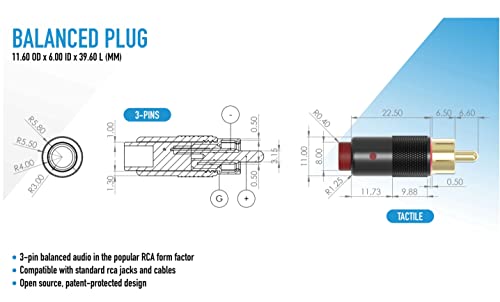 Cable RCA equilibrado a XLR macho Khadas de 1m para DAC de escritorio 5