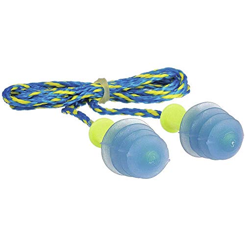 Howard Leight By Honeywell Fus30-Hp 100-Pair Fusion 27 Db Corded Multiple-Use Earplugs - Blue/White, Regular #TOP2