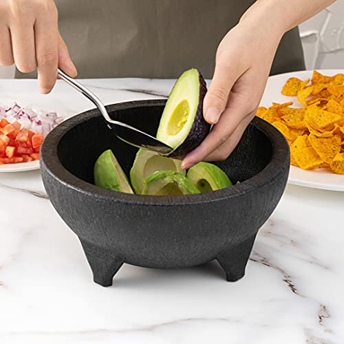 Restaurantware 56 Ounce Salsa Bowls, 10 3-Legged Design Molcajete Bowls - Microwave-Safe, Dishwasher-Safe, Black Plastic Salsa Bowls, Break-Resistant, For Sauces, Dips, Nuts, Candy, Or Condiments #TOP5