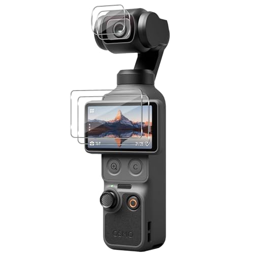 �y4���Z�b�g�zFor DJI vlog�J���� Osmo Pocket 4 �K���X�t�B���� +�J�����t�B���� Mosasa DJI Osmo Pocket 4 �ی�t�B���� �Ռ��z�� 9H�d�x ��U�h�~ 2.5D���E���h�G�b�W �����z�� �C�A�[�� �����ߗ� 