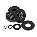 #10 x 0.5 OD SAE Black Flat Washer, 18-8 (304) Stainless Steel Black Coating Washer, 100Pcs