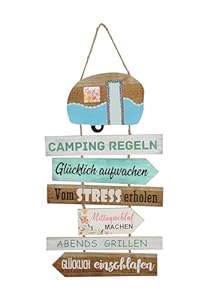 Posiwio Campingregeln Holzschild 60x35cm