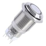 TOKIDNY Push Button for Doorbell Boat Car Horn Boat Push Button LED Switch Momentary Waterproof Metal Push Button Blue