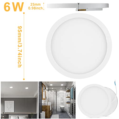 Vipmoon 6W Small Led Ceiling Light, 3.8 Inch Energy Saving Modern Flush Mount Light Fixtures, 3000K Warm Ceiling Light For Bathroom, Porch, Kitchen, Hallway, Stairways #TOP2
