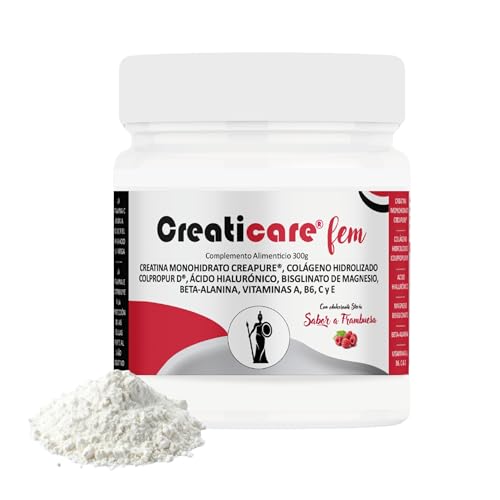 Creaticare Fem de Margan Biotech | Creatina Monohidratada Creapure | Colágeno Hidrolizado | Acido Hialuronico | Beta Alanina | Magnesio | Vitaminas | Rendimiento Físico y Mental | Edulcorante natural