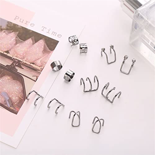 Miss Jq 51 Pcs Ear Cuff Helix Cartilage Ear Clip On Wrap Earrings Ear Cuffs For Women Men Non Piercing Ear Clip Fake Earrings Cartilage(Gold/Silver/Black) #TOP4