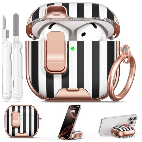 Polislime for AirPods 5/4 Case (2026-2024) with Lock-Black Tripes