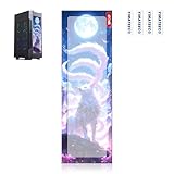 YIMATEECO Dust Filter PC 360mm x 120mm DIY PC Case Dust Mesh Filter for Computer Case Cooler Fan, Magnetic Frame Dustproof Cover PVC 50 Mesh Fan Grills (PVC, UV Nine-Tailed, 120 * 360mm,1PC, White)