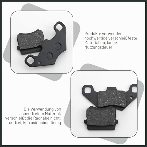 4 Stück Ersatz des Hinteren Scheibenbremsbelags Ersatz Für 50cc 70cc 90cc 110cc 125cc 140cc ATV Go Kart Quad Dune Buggy 4 Wheeler, Atv Bremsbeläge Asbestfrei Bike Brake Pads (Schwarz)