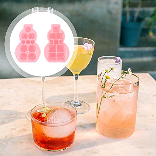 Hemoton 2 bandejas de cubo de gelo de silicone, uísque, bolas de gelo, formas quadradas, formas de c