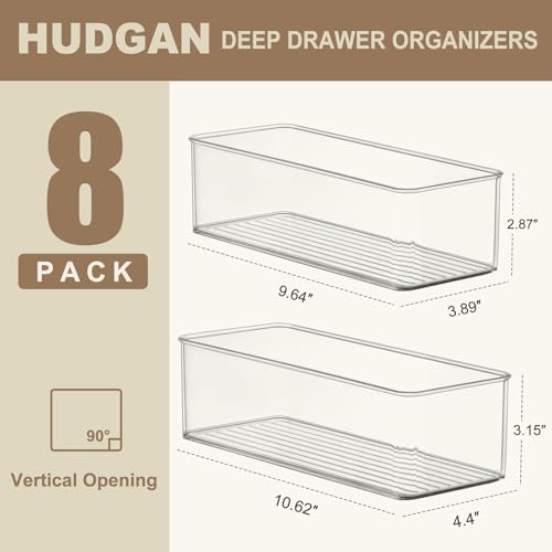 Hudgan 8 Pack Clear Plastic Drawer ...