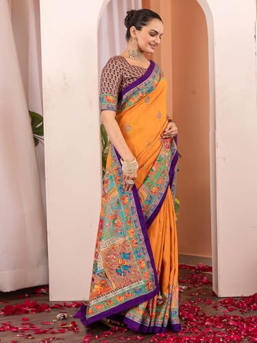 AKHILAM kanjivaram silk saree in soft silk – image 4