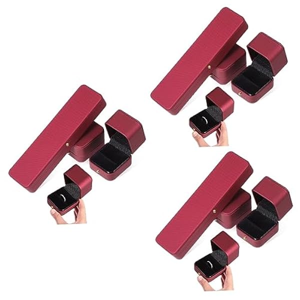 Zerodeko 9 Piezas Cajas Y Reloj Anillo Pendiente Colgante Terciopelo Aniversario Compromiso Propuesta Organizador Cuero Pu Titular Cumpleaños Collar Boda Caso De Joyería Larga Esquina De