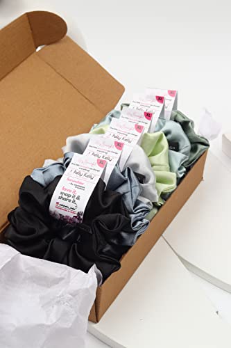 Image of Premium Satin Scrunchies for Women | Hair Bands, Ponytail Holders & Rubber Bands | Oversize, Fluffy, No-Damage Hair Ties | Girls Hair Accessories | Extra Large Size | Pack of 6