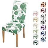 Gibelle Dining Room Chair Covers Set of 6, Soft Stretch Kitchen Chair Covers Slipcover Protector, Removable Washable Geometric Parson Chair Covers 6 Pack, Dark Cyan
