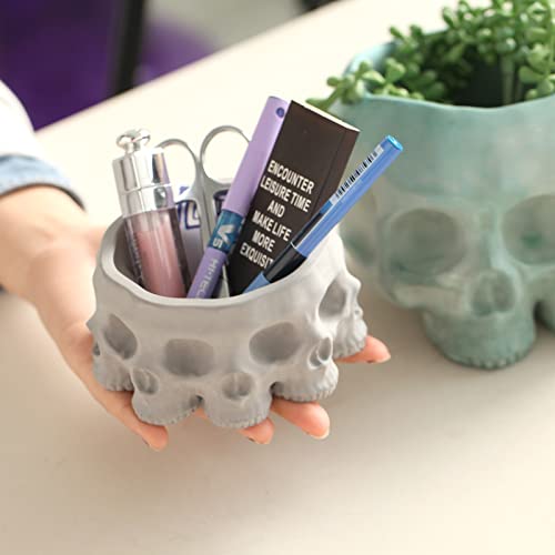 Moule pot de fleurs ciment tête de mort pour démoulage facile sans casse - 6