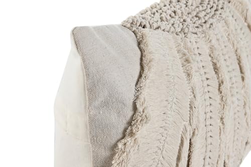 Coussin coton 50x30 brodé main rectangle 490g pour canapé