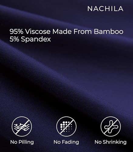 Image of NACHILA Mens Pajamas Set Long Sleeve Henley Sleepwear Top Soft Jogger Pants Pajamas Cool Pjs Set,Viscose Made from Bamboo