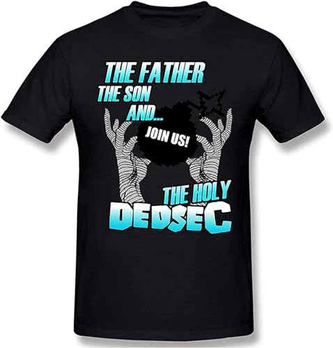 The Holy Dedsec Watch Dogs 2 Inspired Design Casual T Shirt Watch Dogs Legion Tee Shirt 100% Cotton O Neck T-Shirts Black M