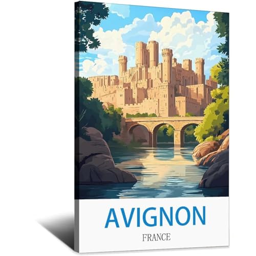 Poster Avignon voyage vintage pour créer un salon style Provence