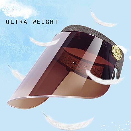 Women Anti-UV Visor Hat UPF40+ Solar Sun Protection Headband Summer Cap (Coffee)