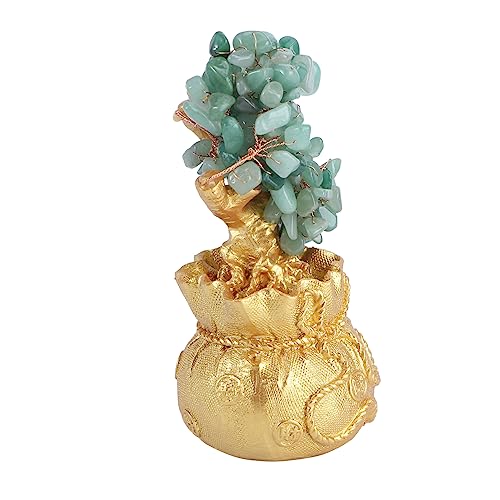 AOKWAWALIY Ornament Schreibtisch Feng Dekoration Bonsai-Baum- Gelber Kristall-geldbaum Baumstatue des Wohlstands Zimmerpflanzen Drinnen Grün Büro Desktop- Kanten Wohnkultur