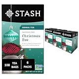 Stash Tea Christmas Eve Herbal Tea - Naturally Caffeine Free, Non-GMO Project Verified Premium Tea with No Artificial Ingredients, 18 Count (Pack of 6) - 108 Bags Total