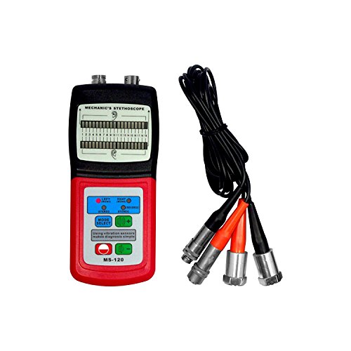 MeterTo MS-120 Digital LCD Mechanic's Stethoscope Fault Diagnosis Sensor Signal 10~10K Hz 100dB for Ship Automobile Chemical Manufacture Machine Appliance