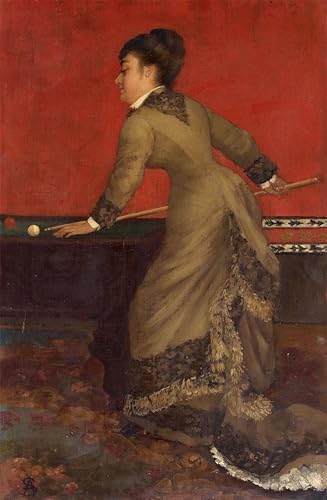 Toile affiche de arts élégante au billard d Alfred Emile Stevens pour chambre 60x90cm