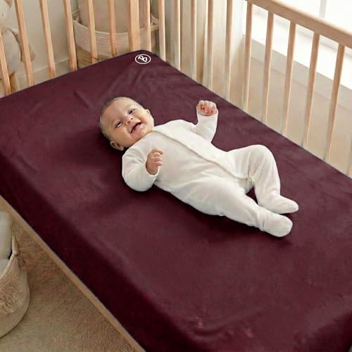 Image of Btag Baby Waterproof, Super Soft Fast Drying Mattress Protector | Extra Absorbent, Anti-Itching Sheet for New Born,Toddler | All-Night Dryness & Gentle Comfort (Size 100x140 cm, Pack of 1, Maroon)