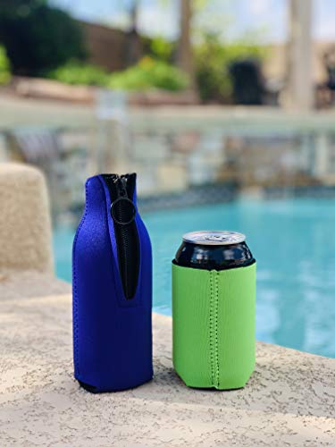 Bulk 24 Pack Bottle and Can Insulated Cooler Sleeves - 12 Cans and 12 Bottles in Assorted Colors
