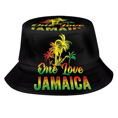 dfjdhegj Jamaica Bucket Hat Fashion Jamaican Flag Fisherman Hat Summer Outdoor Travel Beach Hat for Women Men Adults